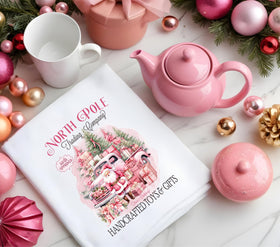 North Pole Trading Company Pink DTF Transfers for pillows and towels