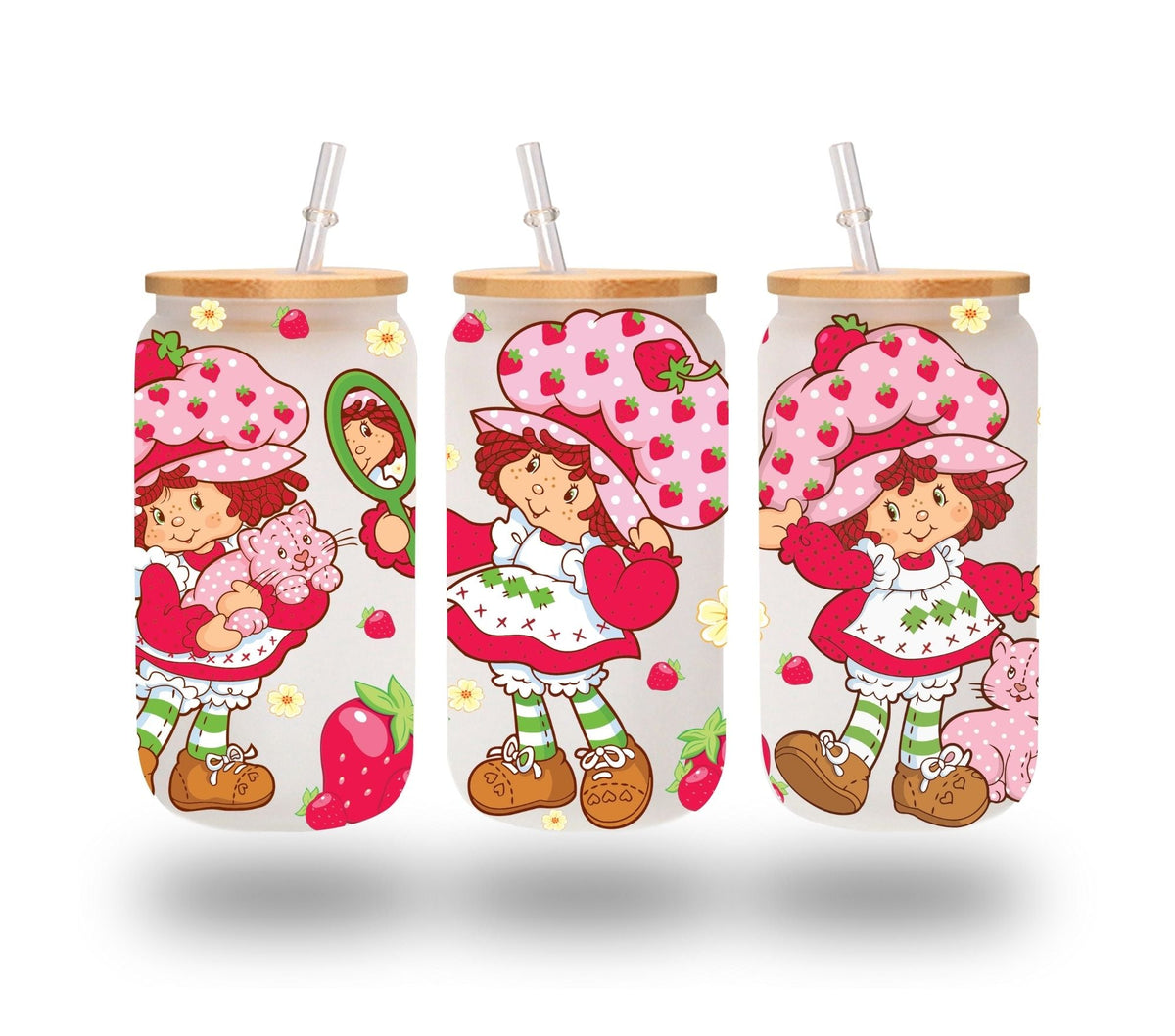 Strawberry Shortcake UV DTF Libbey 16oz wrap