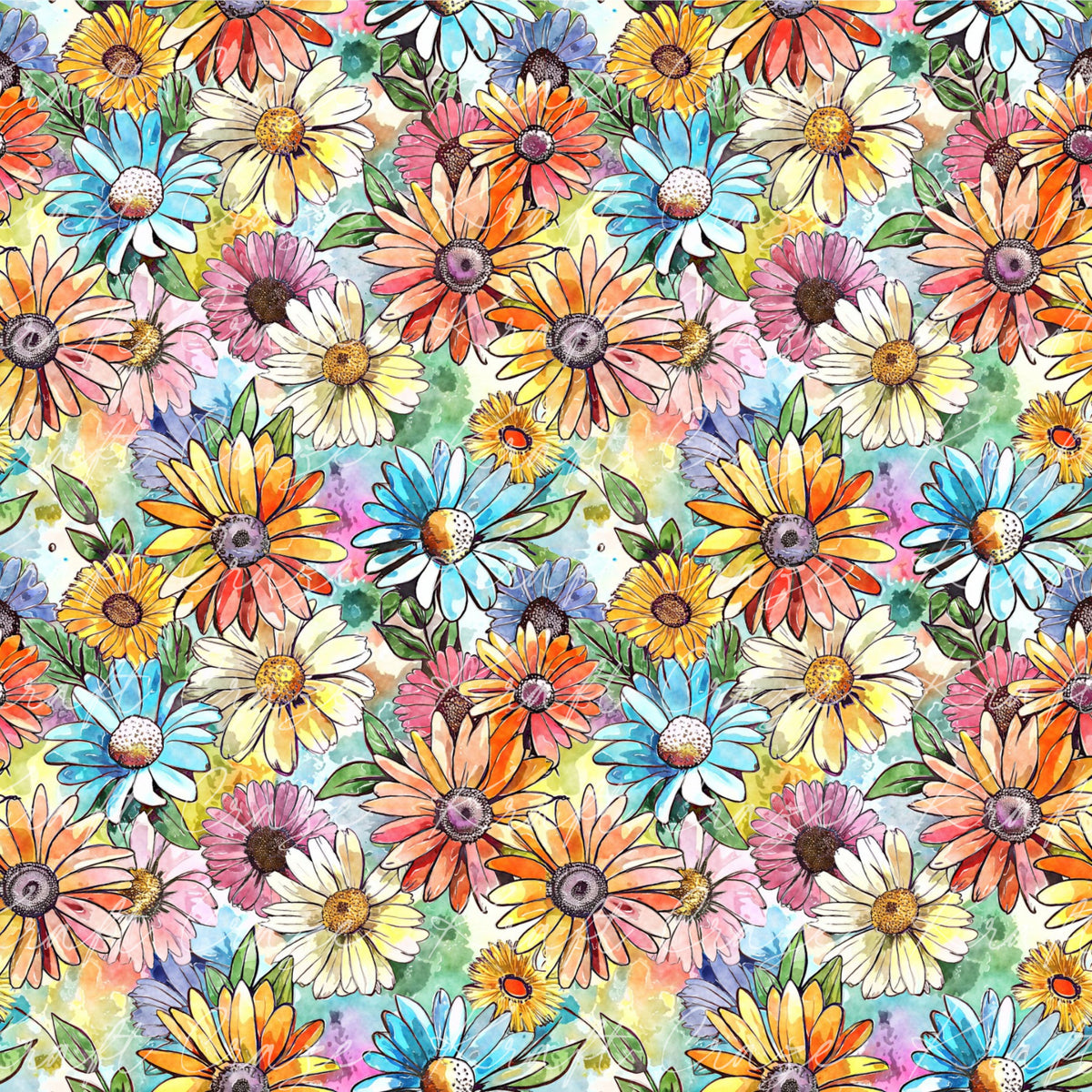 Watercolor Floral #1 12x12 Vinyl Sheet
