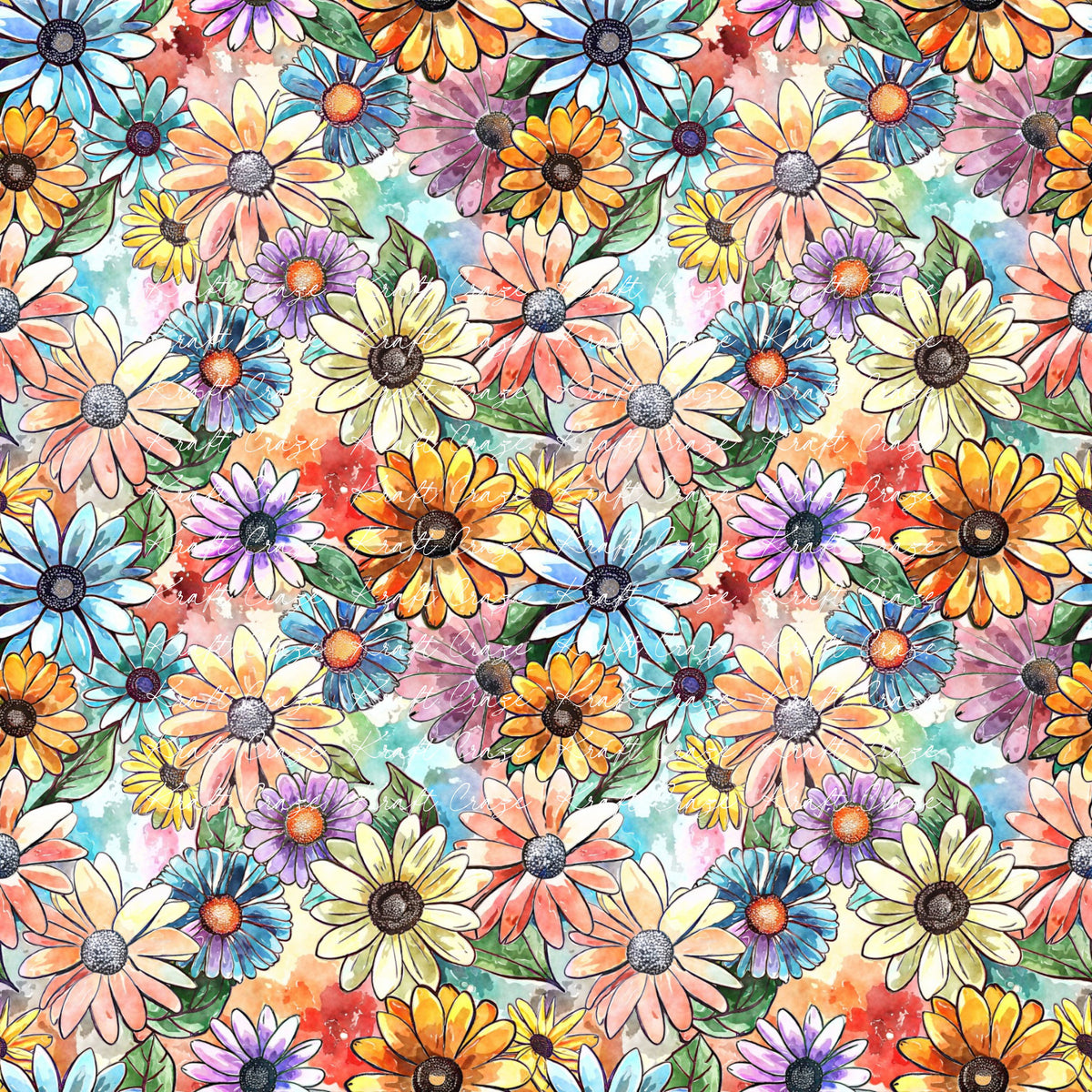 Watercolor Floral #2  12x12 Vinyl Sheet