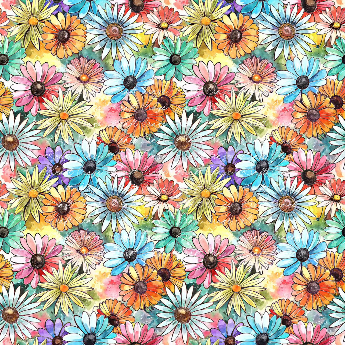 Watercolor Floral #3  12x12 Vinyl Sheet