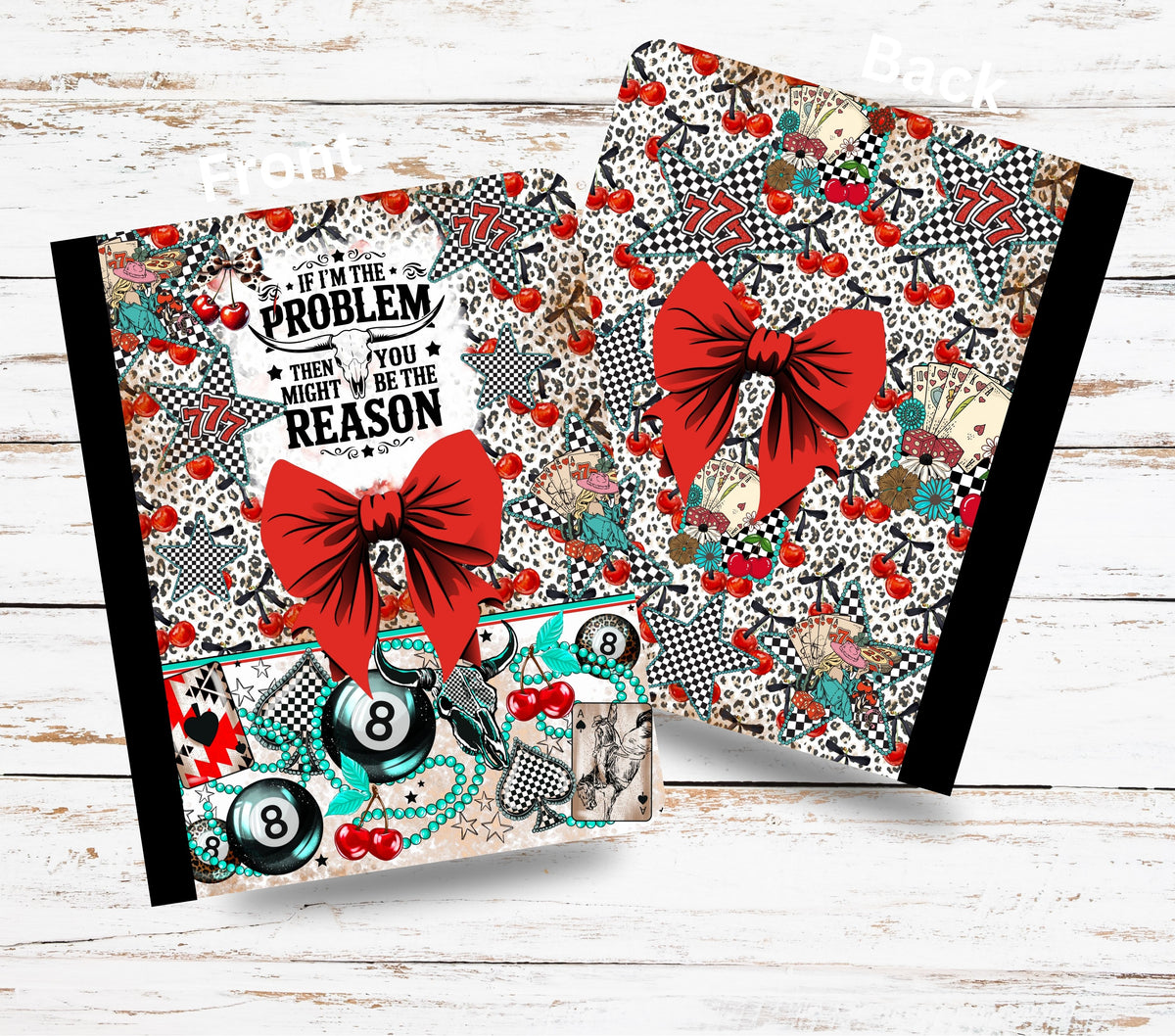 If I'm the problem leopard cherry notebook wrap (