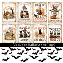 Vintage Halloween Tags UV DTF Decal Sheet