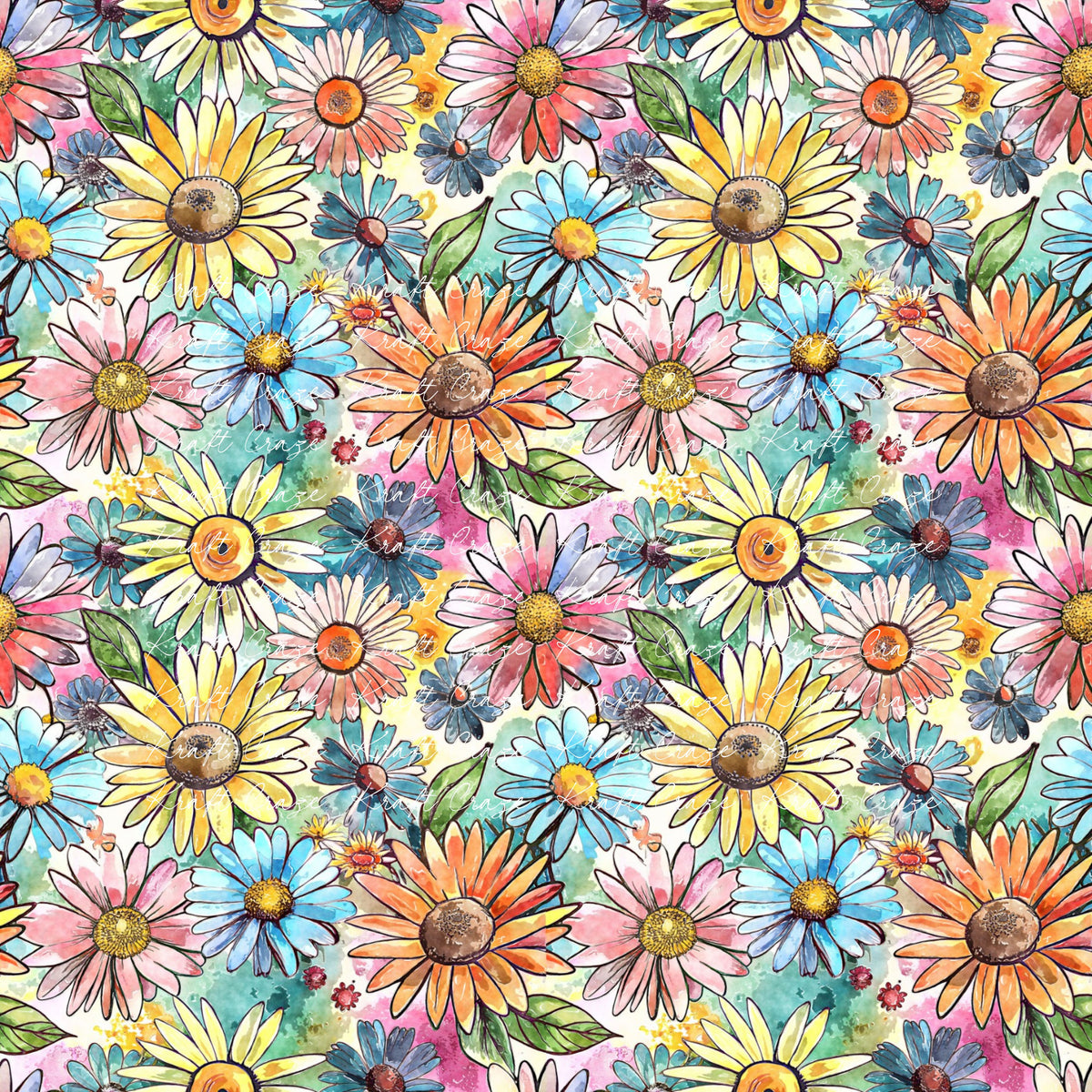 Watercolor Floral #4  12x12 Vinyl Sheet