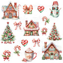 Gingerbread house UV DTF Decal sheet