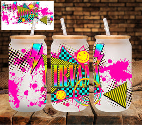 Nirvana neon UV DTF Libbey wrap