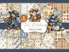 Fall Patchwork Vinyl collection- 12x12 vinyl sheets-5 designs available