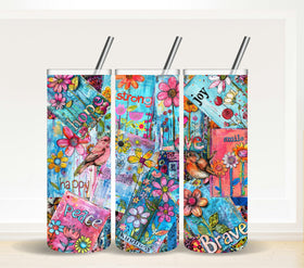 Inspirational Doodle Vinyl tumbler wraps