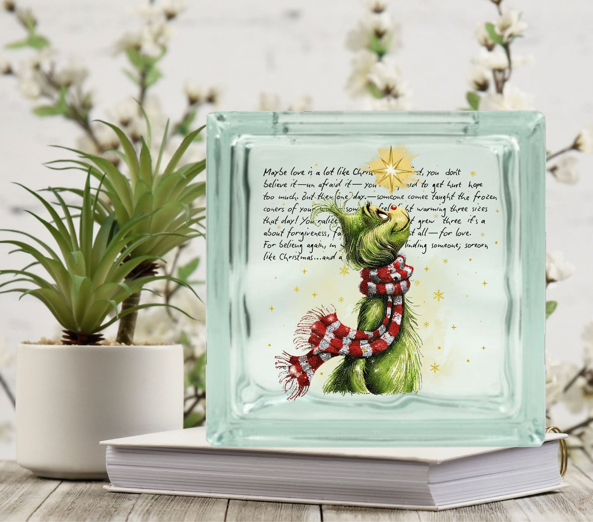 Maybe love is a lot like Christmas Glass Block Decal 2 sizes available