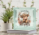Love you to the moon and back highland Glass Block Decal