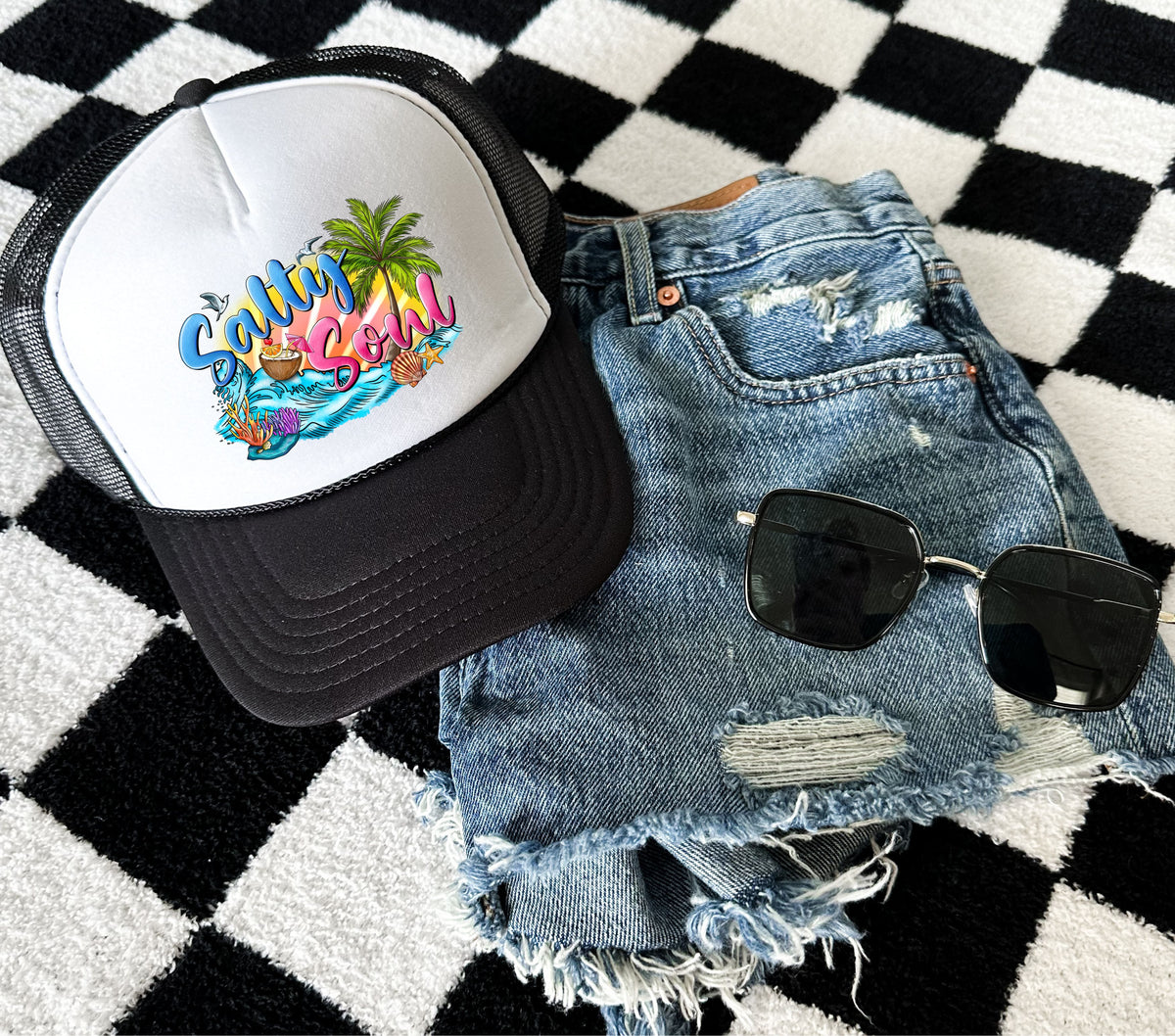 Salty Soul DTF hat transfers