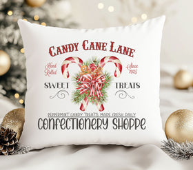 Candy Cane Lane DTF Transfers for pillows and towels