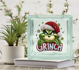 Sparkle Grinch Glass Block Decal 2 sizes available
