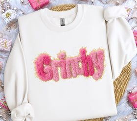 Grinchy Pink Faux Fur DTF Transfers