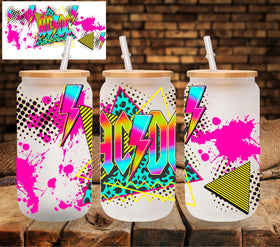 ACDC neon UV DTF Libbey wrap