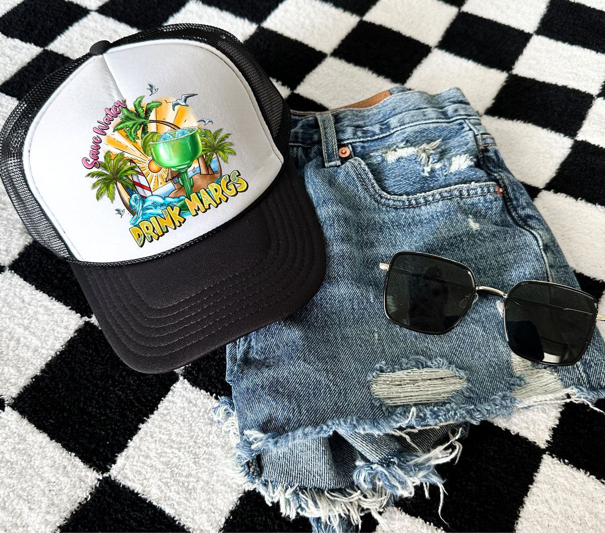 Save Water DTF hat transfers