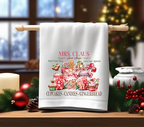 Mrs. Claus Sweet Shoppe DTF Transfers for pillows and towels