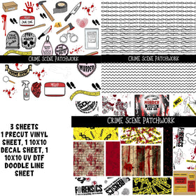 Crime Scene Doodle Patchwork Set