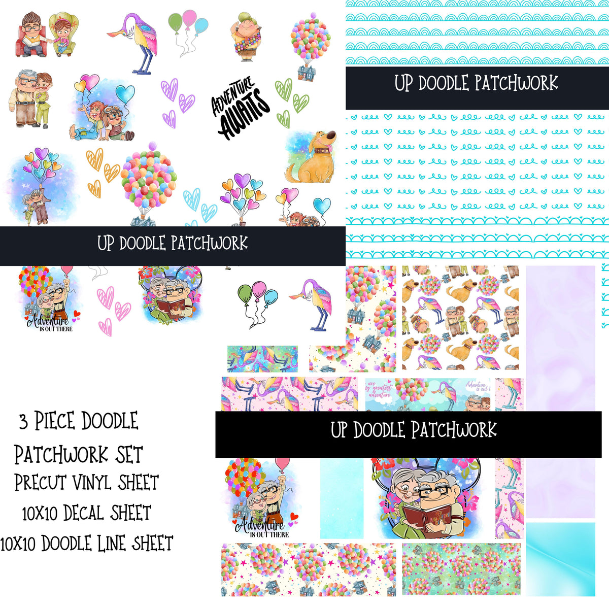 UP Doodle Patchwork Set