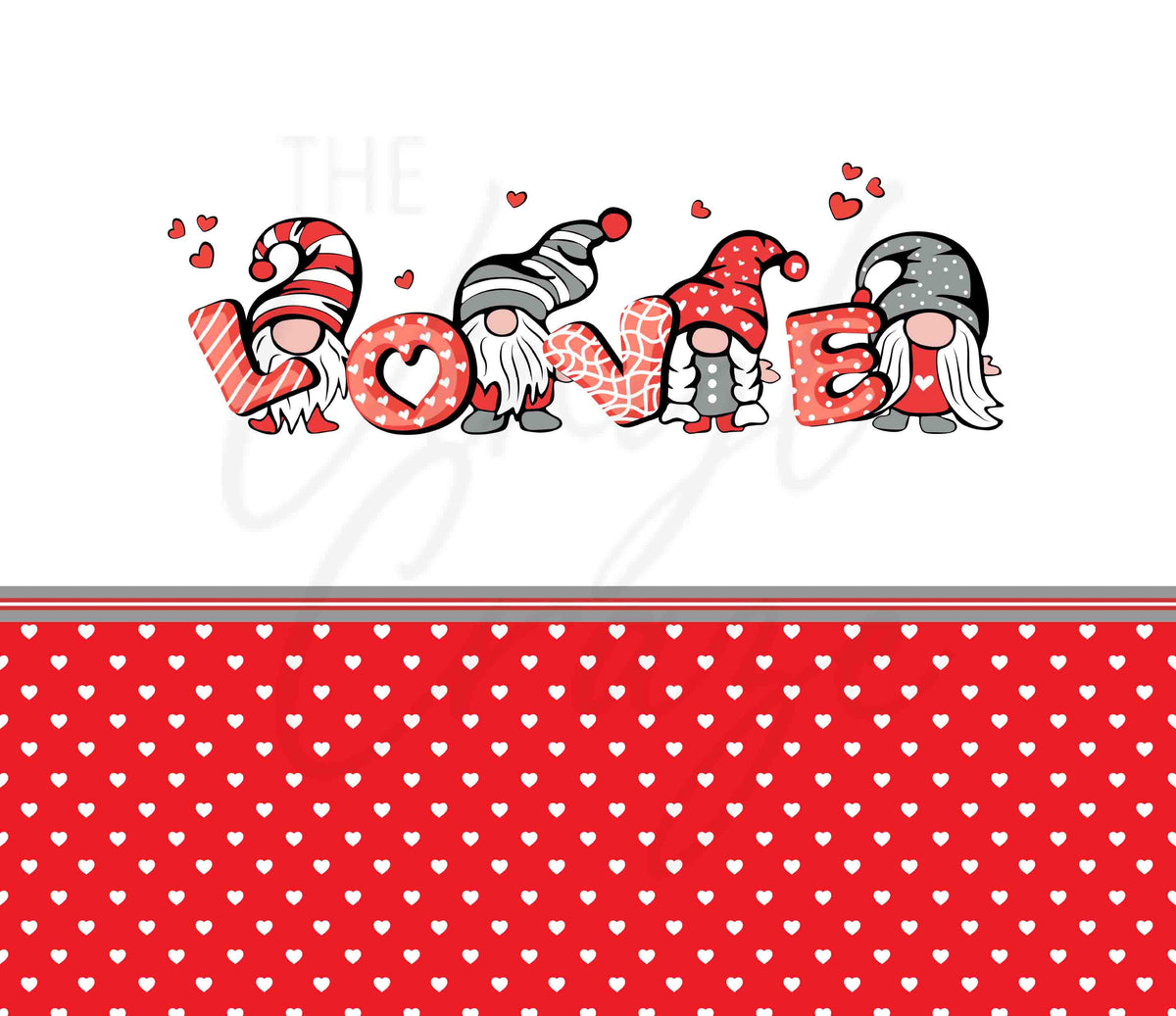 V Day Gnome Love 20 oz Skinny Adhesive Vinyl Wrap