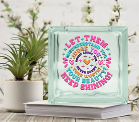 Let Them Heart Glass Block Decal