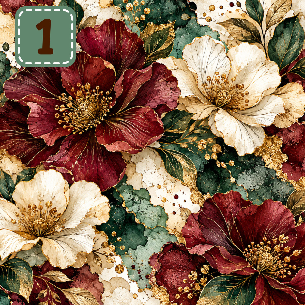 Velvet and Vine collection- 2 sizes vinyl sheets-10 designs available