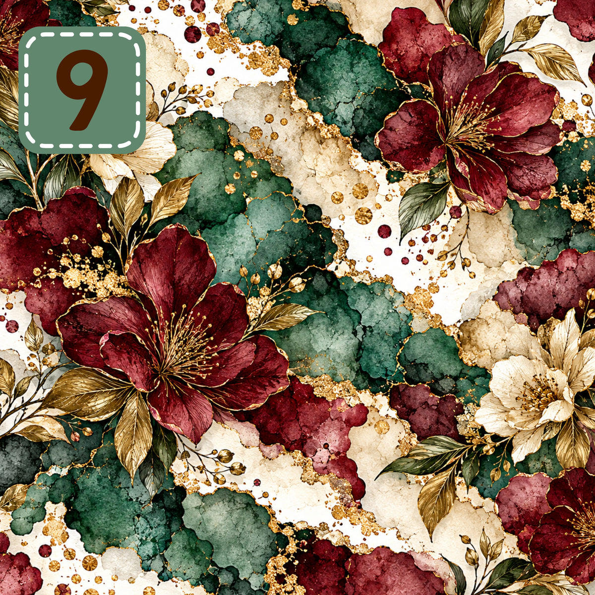 Velvet and Vine collection- 2 sizes vinyl sheets-10 designs available