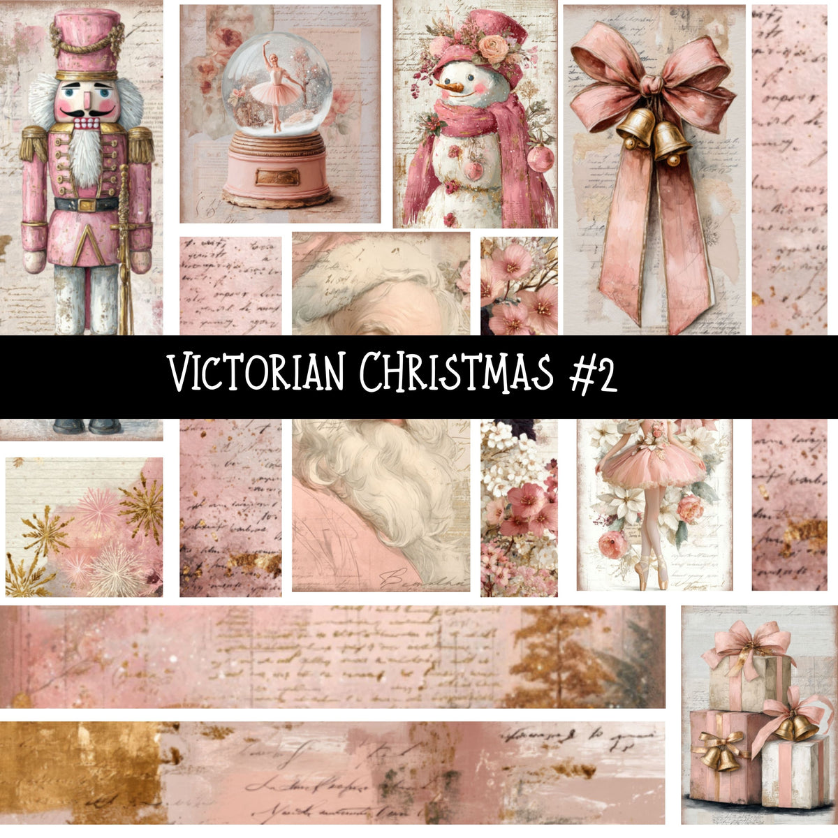 Victorian Christmas Torn Pages UV DTF Decal sheets 9 Designs available