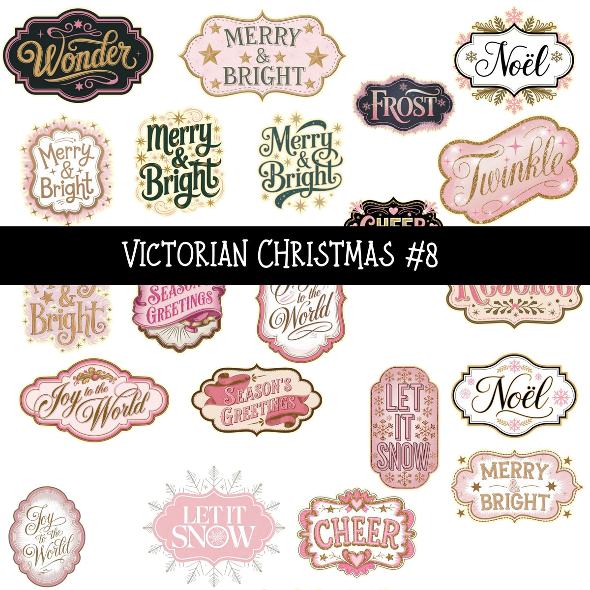 Victorian Christmas Torn Pages UV DTF Decal sheets 9 Designs available