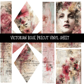 Victorian Rose precut vinyl sheet available in 12x12 or 6x6 sizes