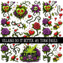 Villains Do It Better Torn Pages UV DTF Decal sheets 2 designs available