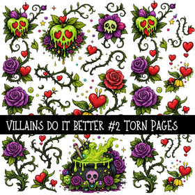 Villains Do It Better Torn Pages UV DTF Decal sheets 2 designs available