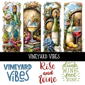 Vineyard Vibes panel UV DTF Decal sheet