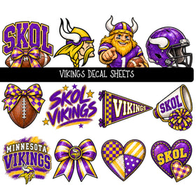 Vikings UV DTF Decal sheet