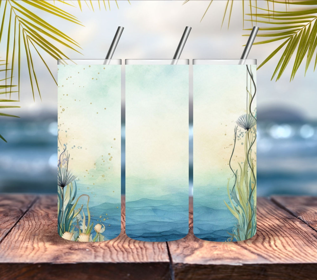 Vintage Beach Vinyl Tumbler wraps- 6 Designs