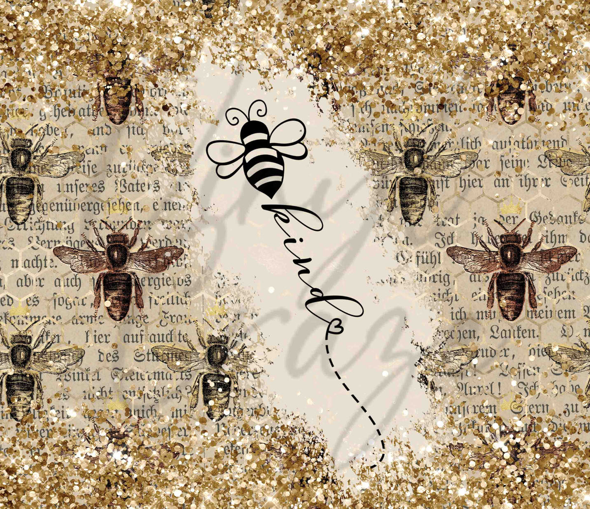 Vintage Bee Kind 20 oz Skinny Adhesive Vinyl Wrap