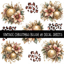 Vintage Christmas Blush UV DTF Decal sheets 6 Designs available