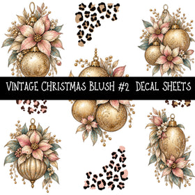 Vintage Christmas Blush UV DTF Decal sheets 6 Designs available