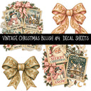 Vintage Christmas Blush UV DTF Decal sheets 6 Designs available