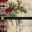 Vintage Christmas Plaid Vinyl collection- 12x12 vinyl sheets-6 designs available
