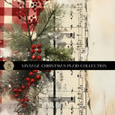 Vintage Christmas Plaid Vinyl collection- 12x12 vinyl sheets-6 designs available