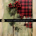 Vintage Christmas Plaid Vinyl collection- 12x12 vinyl sheets-6 designs available