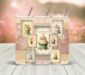 Vintage Cupcake Tumbler Wrap