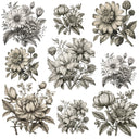 Vintage Floral UV DTF Decal accent Sheet 10x10 2 Designs