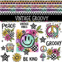 Vintage Groovy UV DTF Decal sheets