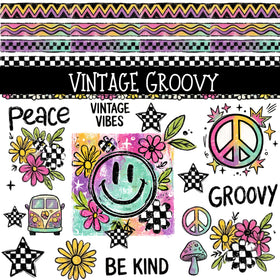 Vintage Groovy UV DTF Decal sheets