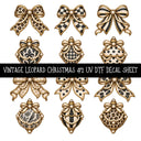 Vintage Leopard Christmas UV DTF Decal sheets 8 Designs available