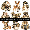 Vintage Leopard Christmas UV DTF Decal sheets 8 Designs available