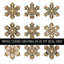 Vintage Leopard Christmas UV DTF Decal sheets 8 Designs available