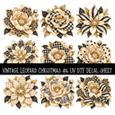 Vintage Leopard Christmas UV DTF Decal sheets 8 Designs available